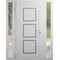 Vdomdoors Front Exterior Prehung Metal-Plastic Door, Manux 8661 White Silk, 2 Side Sidelite Transoms, Office MANUX8661EXD-WS-W14+36+14xH80-RH - alternate 1