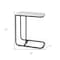 Homeroots 23" Black And White Marble and Metal C Table End Table 604464 - alternate 7