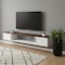 Homeroots 67in White Wood Floating Mount TV Stand With Fireplace 734221 - alternate 5