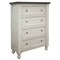 Homeroots 39" Gray and Ivory Solid Wood Four Drawer Chest 524569 - alternate 1