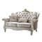 Homeroots 69in Ivory Chesterfield Loveseat and Toss Pillows 374220 - alternate 1