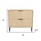 Homeroots 28" Natural Solid Wood Distressed Carved Geometric Two Drawer Nightstand 612088 - alternate 10