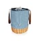 Picnic Time Family Of Brands Coronado Canvas and Willow Basket Tote, Chambray with Beige Accents 203-00-138-000-0 - alternate 5