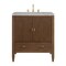 James Martin Vanities Myrrin 30" Single Vanity, Mid-Century Walnut w/ 3 CM Victorian Silver Silestone Top 485-V30-WLT-3VSL - alternate 1