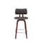 Homeroots 26" Brown And Wood Brown Faux Leather Swivel Low Back Counter Height Bar Chair 534432 - alternate 8