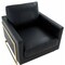 Leisuremod Lincoln Leather Accent Armchair with Gold Frame, Black LA31BL-L - alternate 6
