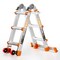 Wrightmaster 11 ft. Aluminum Multi-Position Ladder w/ Wheels and Stabilizer Bar, 330 lbs. Load Capacity, Orange ZOR-11FT-OR - alternate 1