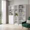 Homeroots Set of Three White Wood Five Tier Modular Bookcase with Two Doors, 3PK 546615 - alternate 6