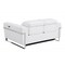 Homeroots 65in White And Silver Italian Leather Power Reclining Loveseat 482201 - alternate 5