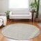 Homeroots 8' Gray And Silver Round Striped Washable Indoor Outdoor Area Rug 610470 - alternate 6