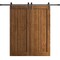 Sartodoors Modern Double Barn Door 36 x 84 inches, Ego 5006 Cognac Oak Veneer, 13FT Rail Track Set, Solid Pa EGO5006DB-DKO-3684 - alternate 1