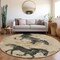 Homeroots 8' Beige And Charcoal Round Horse Washable Indoor Outdoor Area Rug 618639 - alternate 2
