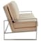 Leisuremod Jefferson Contemporary Velvet Sofa with Silver Frame, Beige JAS77BG - alternate 7