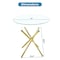 Fab Glass And Mirror 42in Flat Round Hydra Dining Table with Clear Glass Top and Gold Finish Base, Elegant Round Glas DT-0142-GD - alternate 5