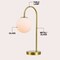 Jonathan Y Arco 18.25" Minimalist Mid-Century Arched Metal/Glass LED Table Lamp w/Frosted Globe Shade, Brass Gol JYL6010B - alternate 5