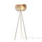 Vidalite Sovev Tripod Floor Lamp with Rattan and Opal Glass Shade, Brushed Brass Stand, 62.8 in. Height CE1009207 - alternate 1