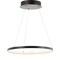 Jonathan Y Brice 15.75" Modern Contemporary Metal Round Integrated LED Pendant, Matte Black JYL7202A - alternate 14