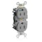Leviton Straight Blade Receptacle, 5-15R, 15 A, 125V AC, Surface Mount, Self-Grounded M8200-HGY - alternate 1