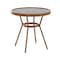 Flash Furniture Lourdes French Bistro 31.5in. Tbl, Blk and Wht PE Rattan, Glass Top, Bamboo Print Aluminum Frame SDA-AD641012-80-BKWH-NAT-GG - alternate 1