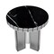 Homeroots 20" Black and Silver Mirrored Marble and Glass Round End Table 569207 - alternate 8