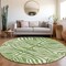 Homeroots 8' Green And Ivory Round Animal Print Washable Indoor Outdoor Area Rug 600608 - alternate 8