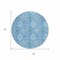 Homeroots 8' Denim Blue Sky Blue And Ivory Round Floral Medallion Washable Indoor Outdoor Area Rug 614583 - alternate 7