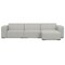 Homeroots 122" Gray Fabric Modular Sofa With Brown Legs 641009 - alternate 1