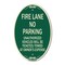 Signmission Fire Lane No Parking Unauthorized Vehicles Wi, 12 In X 18 In Architectural, Heavy Gauge Aluminum A-OV-G-1218-23993 - alternate 1