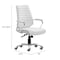 Homeroots White and Silver Adjustable Height Swivel Rolling Office Chair 572166 - alternate 9