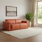 Homeroots 73in Orange and Black Italian Leather Power Reclining Loveseat 720485 - alternate 9