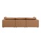 Homeroots 122" Chestnut Top Grain Leather Reclining Solid Wood Sofa 720407 - alternate 9