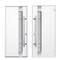 Vdomdoors Steel Door Deux 1713 White Enamel Transom Black Window Stainless Inserts Single Modern Painted-W36x DEUX1713EXD-BEM-W36 x H80+16-Left-hand Inswing - alternate 5