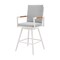 Homeroots 43" Light Gray Metal Swivel Outdoor Counter Height Bar chair with Footrest 571179 - alternate 5