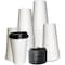 Ecoquality 16oz White Disposable Paper Coffee Cups with Black DomeLids - For Office, and Latte, 25PK EQ16WPCBDL-25 - alternate 1