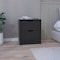 Homeroots 19" Black Wood Two Drawer Nightstand 543691 - alternate 8