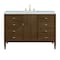 James Martin Vanities Myrrin 48'' Vanity, Mid Century Walnut w/ Victorian Sil Silestone Top w/FreePower Wireless Charger 485-V48-WLT-FVSL - alternate 1