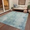 Homeroots 3' X 5' Turquoise And Ivory Abstract Washable Indoor Outdoor Area Rug 616202 - alternate 6