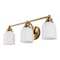 Jonathan Y Lydia 24" 3-Light Farmhouse Cottage Metal LED Vanity Light with Frosted Glass Shades, Brass Gold JYL7551B - alternate 9