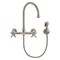 Whitehaus Collection Vintage III Plus Wall Mount Faucet with a  Long Gooseneck Swivel Spout, and Solid Brass Side Spray WHKWCR3-9301-NT-BN - alternate 4