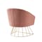 Homeroots 29" Blush And Gold Velvet Barrel Chair 533848 - alternate 9