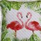 Homeroots 20" Off White Pink And Green Flamingo Throw Pillow Cover with Fringe 713113 - alternate 4