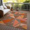Homeroots 5' X 8' Rust Gray And Pink Geometric Washable Indoor Outdoor Area Rug 600391 - alternate 9