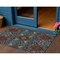 Homeroots 3' X 5' Denim Blue Brick Red And Brown Oriental Washable Indoor Outdoor Area Rug 597680 - alternate 1