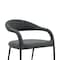 Armen Living Morgan Upholstered Dining Chair with Matte Black Iron and Charcoal Fabric - Set of 2 LCMOSIBLKCH - alternate 6