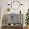 Flash Furniture Vega 42in. Vanity w/Sink, Cabinet w/Blk Hardware, Open Shelf & 3 Drawers, Marble Counter, Gry/Wht FS-VEGA42-GY-HDBLK-GG - alternate 1