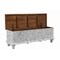 Homeroots 54" White Solid Wood Medallion Storage Ottoman 642286 - alternate 9
