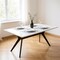 Homeroots 63" White and Black Sintered Stone and Steel Trestle Base Dining Table 543506 - alternate 5