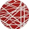 Homeroots 8' Red And Ivory Round Geometric Washable Indoor Outdoor Area Rug 600488 - alternate 6