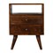 Homeroots 24" Brown Solid Wood Square Two Drawer Nightstand 651576 - alternate 1