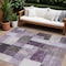 Homeroots 9' X 12' Eggplant Black And Lavender Geometric Washable Indoor Outdoor Area Rug 605859 - alternate 1